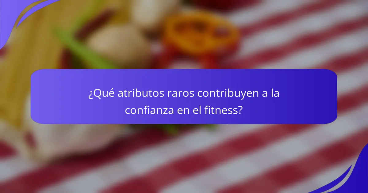 ¿Qué atributos raros contribuyen a la confianza en el fitness?