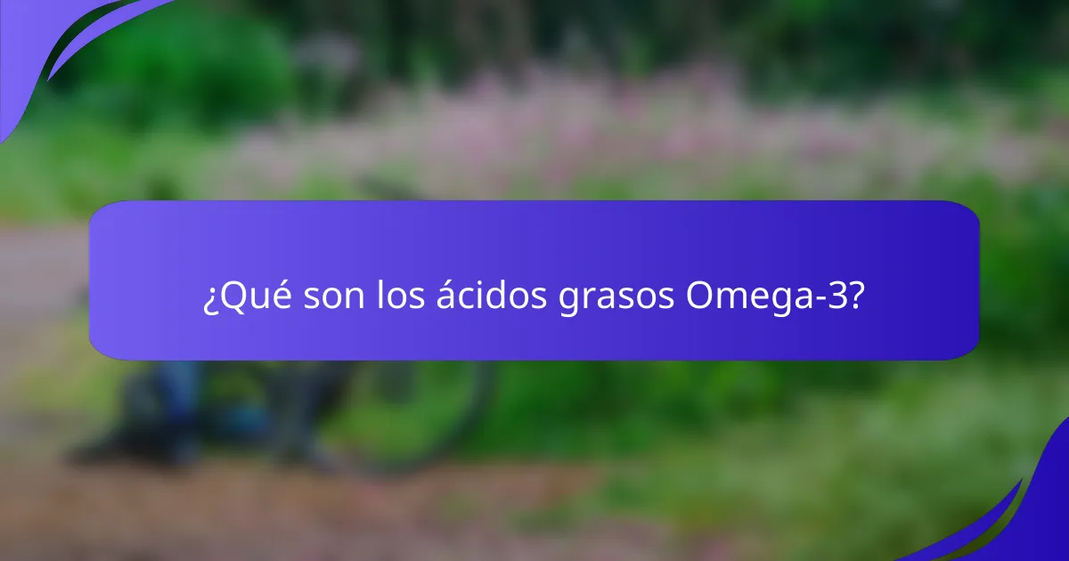 ¿Qué son los ácidos grasos Omega-3?